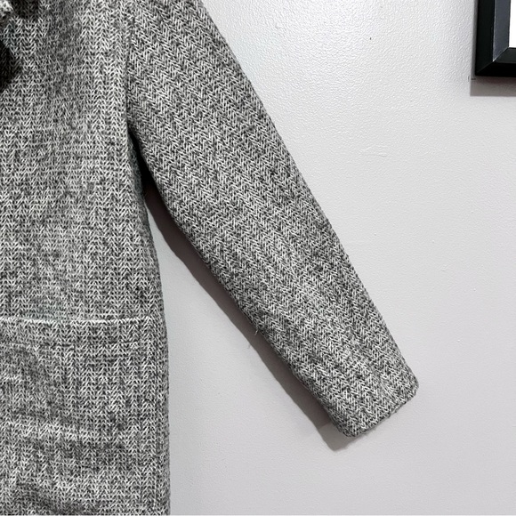 Avec Les Filles Herringbone Wool Blend Gray Cocoon Coat - Picture 9 of 16